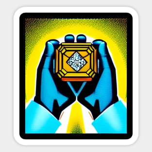 Unbreakable Resolve: Embrace the Power of Diamond Hands! Sticker